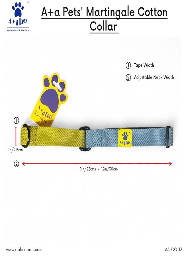 A+a Pets Martingale Dog Collar | No Pull Design, No Neck Strain, No Choke Design | for Large & Medium Dogs | Rust Free, Cotton Training Collar (Mango & Green), 20 x 2.5 cm - Image 4